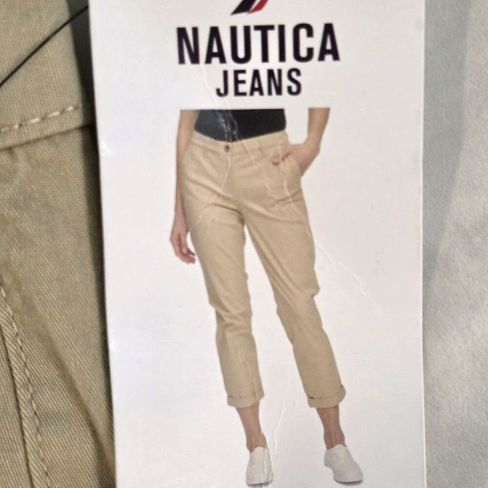 NWT Women's NAUTICA Jeans khaki Cotton Spandex Cropped Chino Ankle pants Sz S